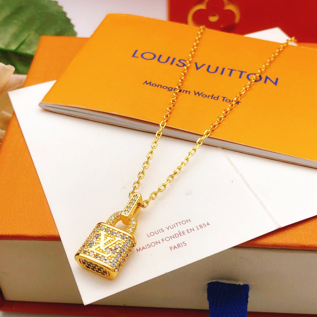 Louis Vuitton Padlock Crystal Accent Necklace - album image 3