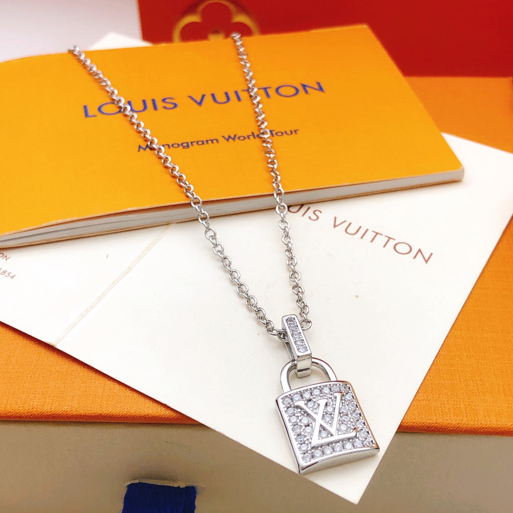 Louis Vuitton Padlock Crystal Accent Necklace - album image 1
