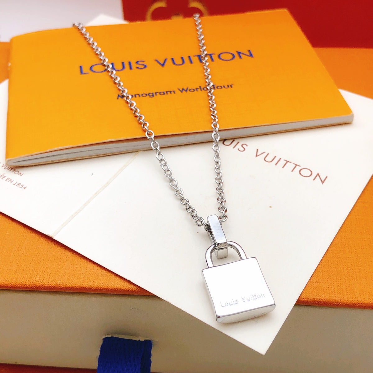 Louis Vuitton Padlock Crystal Accent Necklace - album image 2