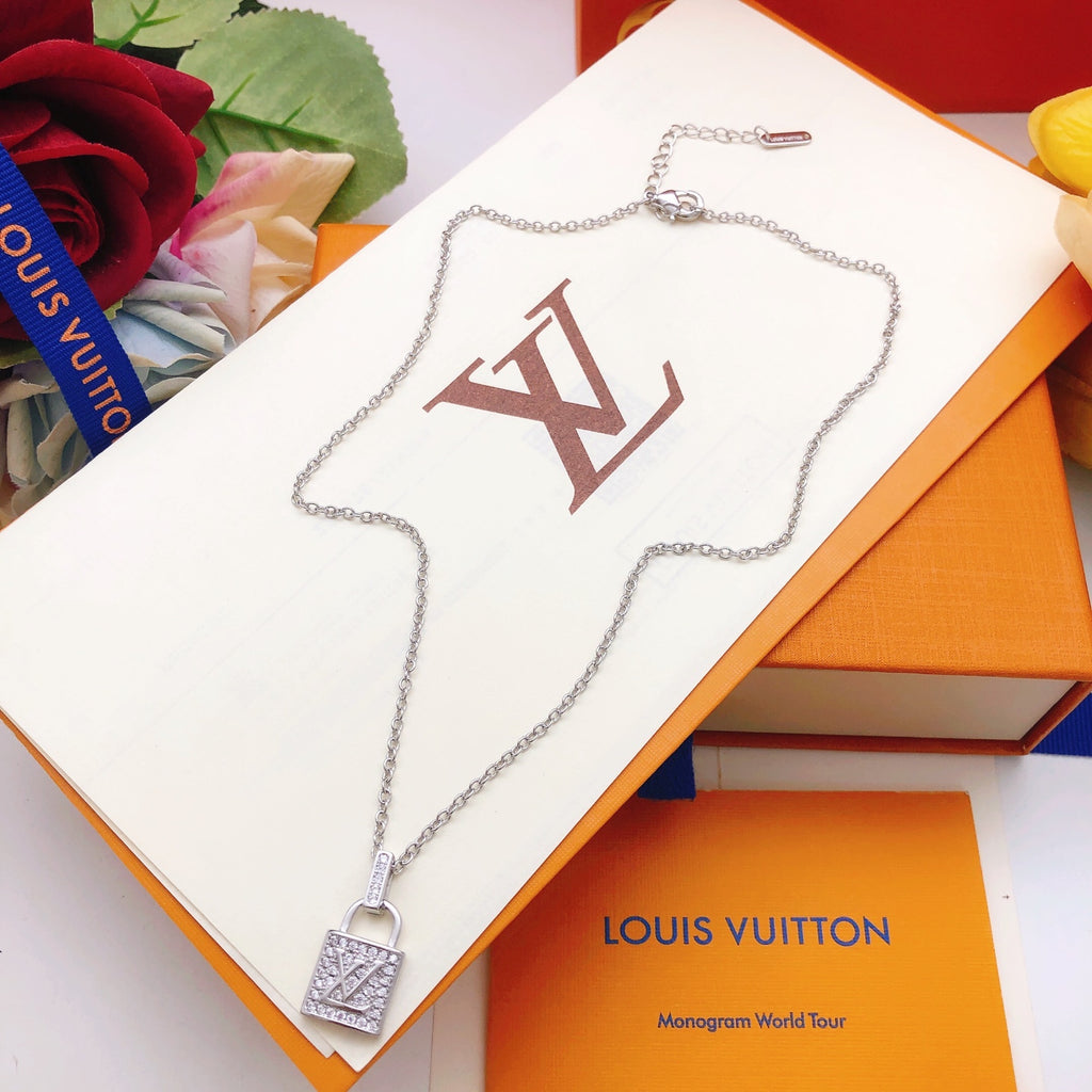 Louis Vuitton Padlock Crystal Accent Necklace - album image 5