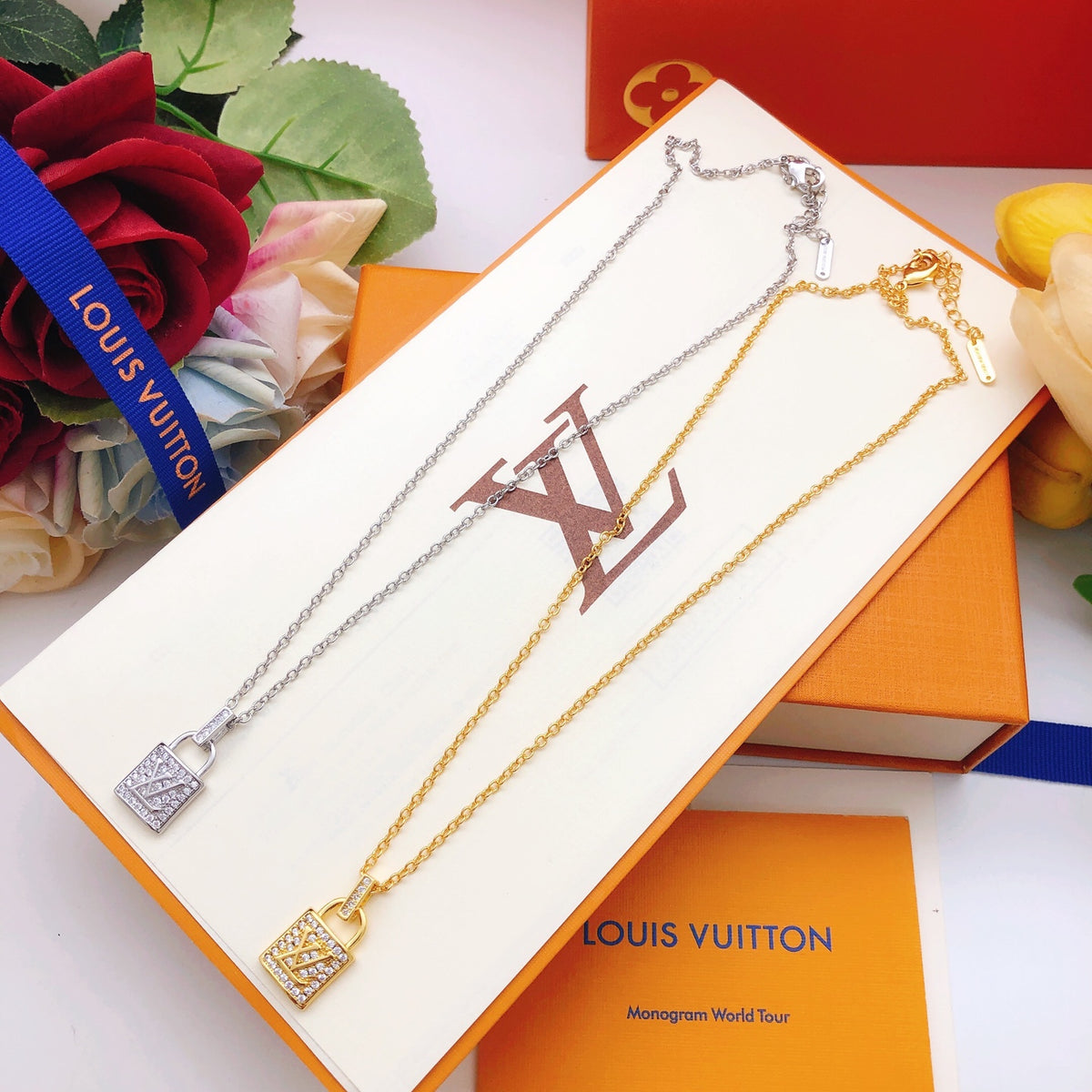 Louis Vuitton Padlock Crystal Accent Necklace - album image 6