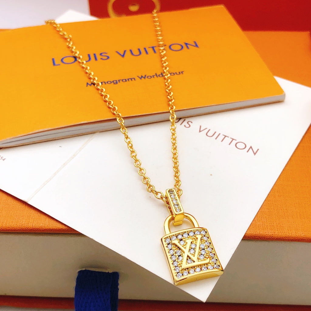 Louis Vuitton Padlock Crystal Accent Necklace - album image 1