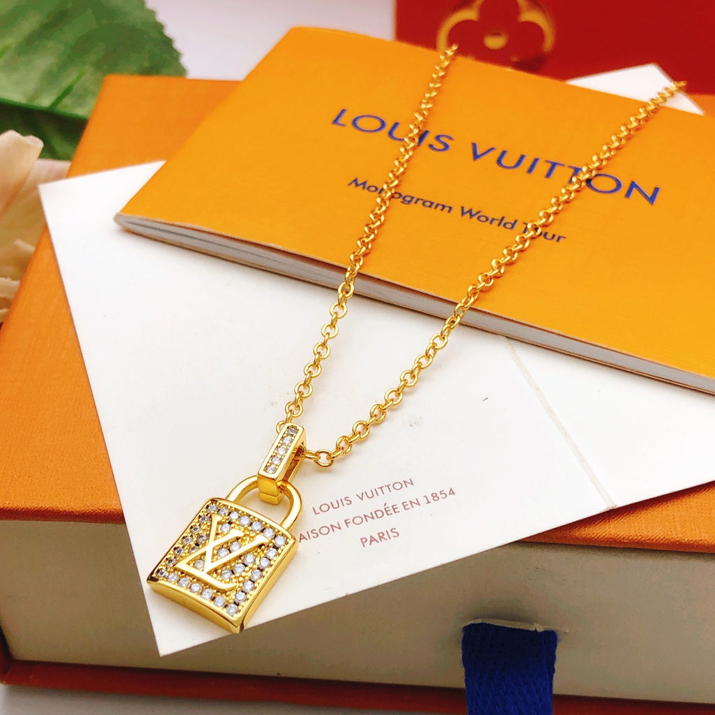 Louis Vuitton Padlock Crystal Accent Necklace - album image 4
