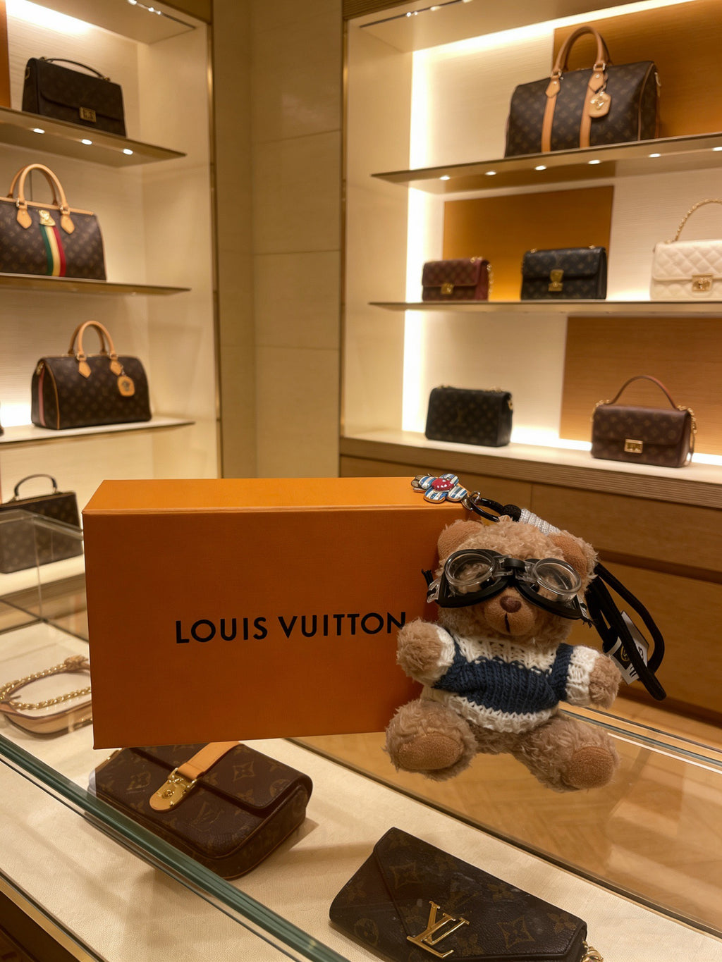 Louis Vuitton Gray Plush Character Keychain with Glasses - album image 4