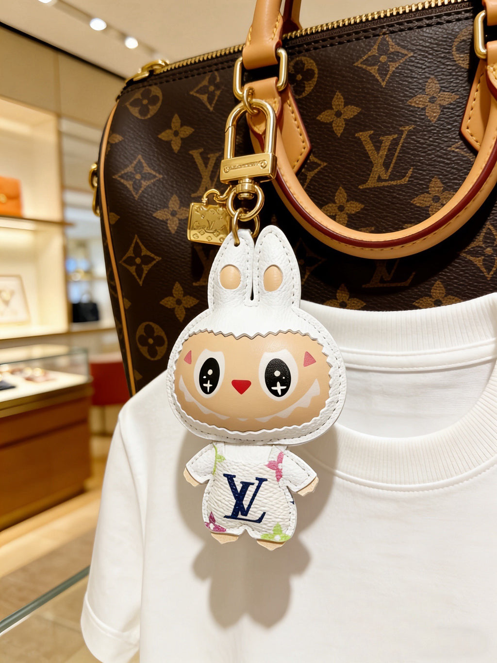 Louis Vuitton White Hooded Character Keychain - album image 3