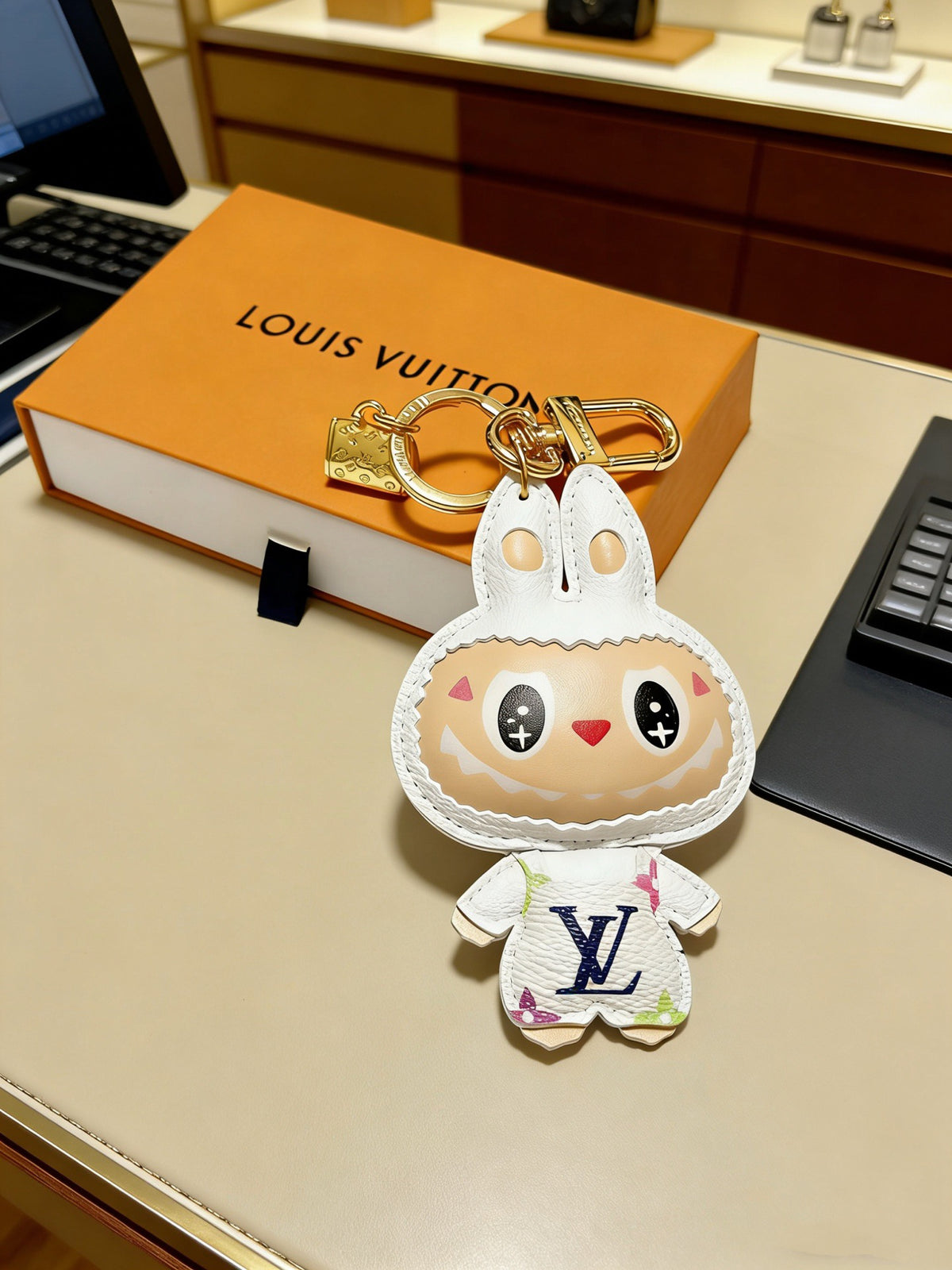 Louis Vuitton White Hooded Character Keychain - album image 1
