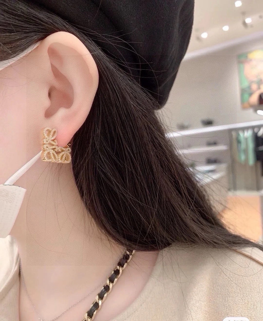 Loewe Crystal Floral Anagram Earrings - product image 8