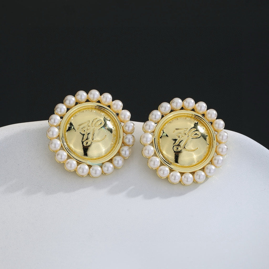 Loewe Pearl-Look Halo Oval Emblem Earrings - product image 6