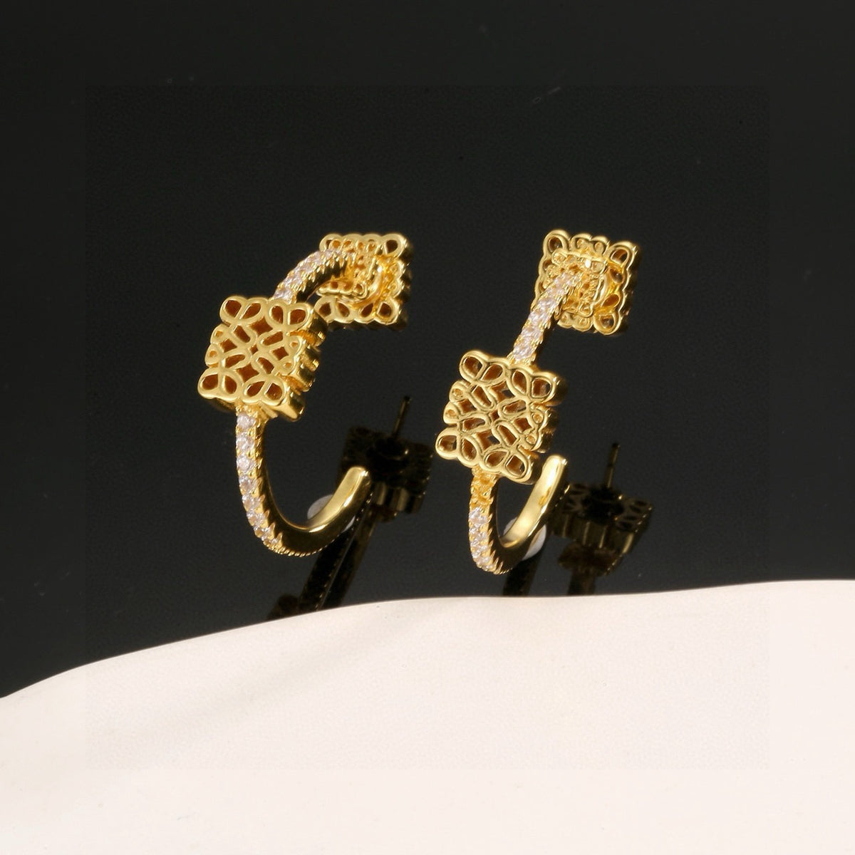 Loewe Anagram Hoop Charm Earrings - product image 4