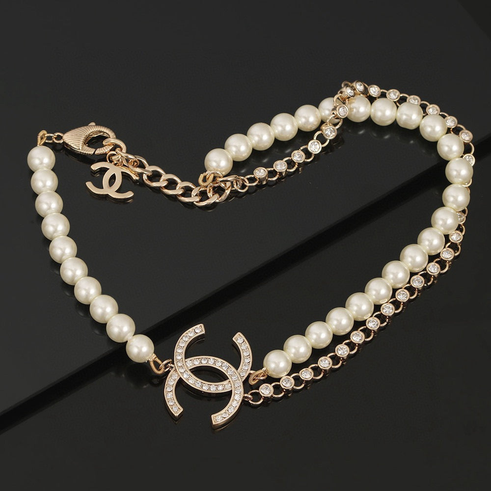 Chanel Interlocking C Pearl Double-Layer Necklace - album image 2