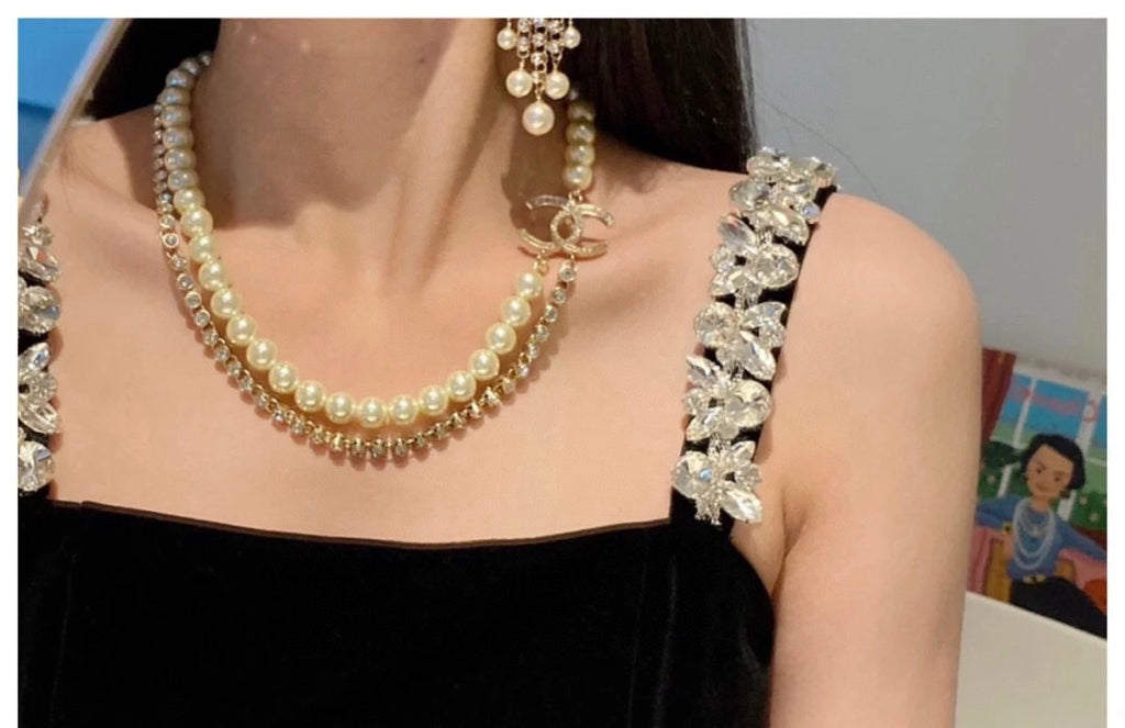 Chanel Interlocking C Pearl Double-Layer Necklace - album image 6