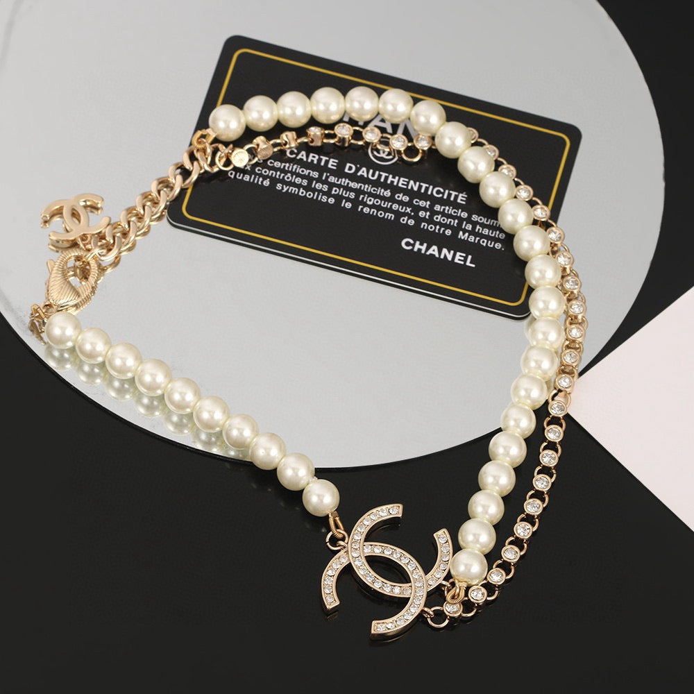 Chanel Interlocking C Pearl Double-Layer Necklace - album image 5