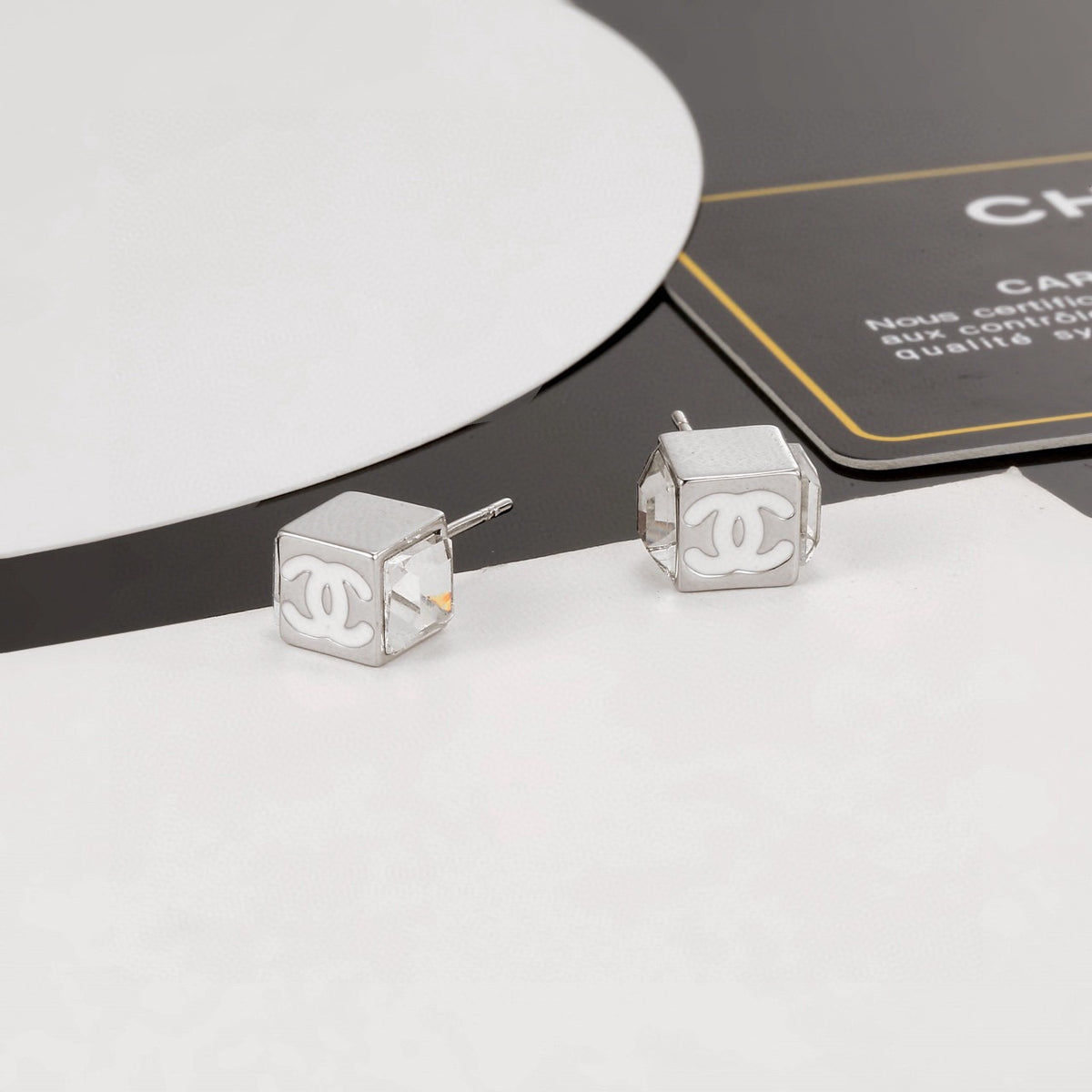 Chanel White Square Jewelry - Earrings or Necklace - album image 5