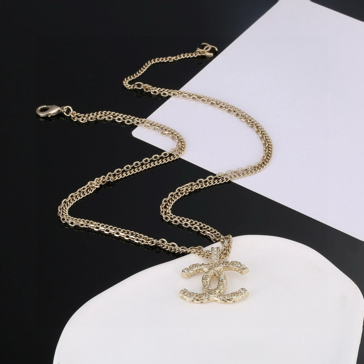 Chanel Gold-Tone Long CC Pendant Necklace - album image 3