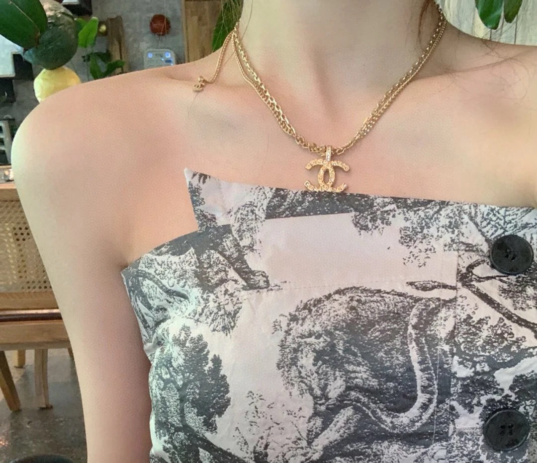 Chanel Gold-Tone Long CC Pendant Necklace - album image 4