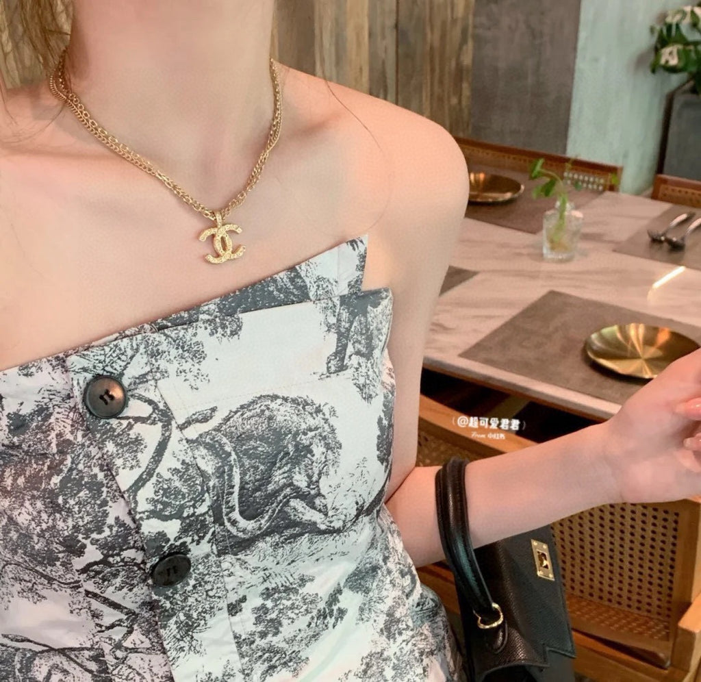 Chanel Gold-Tone Long CC Pendant Necklace - album image 9
