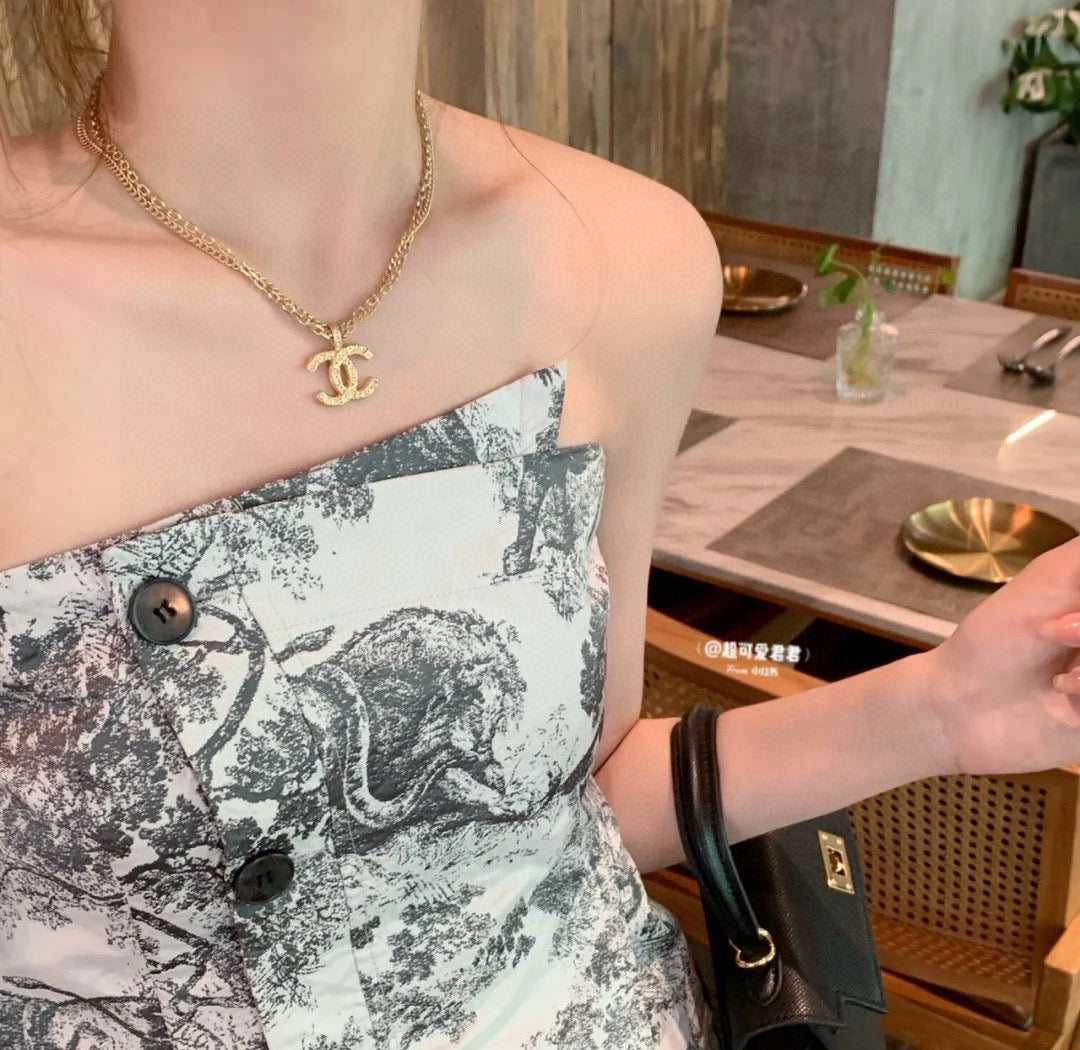 Chanel Gold-Tone Long CC Pendant Necklace - album image 9