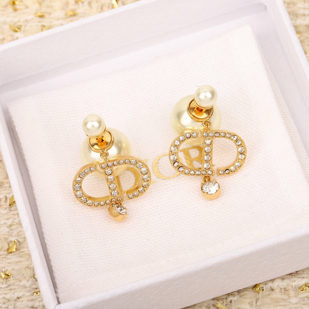Dior CD Letter and Pearl-Look Drop Earrings - product image 4