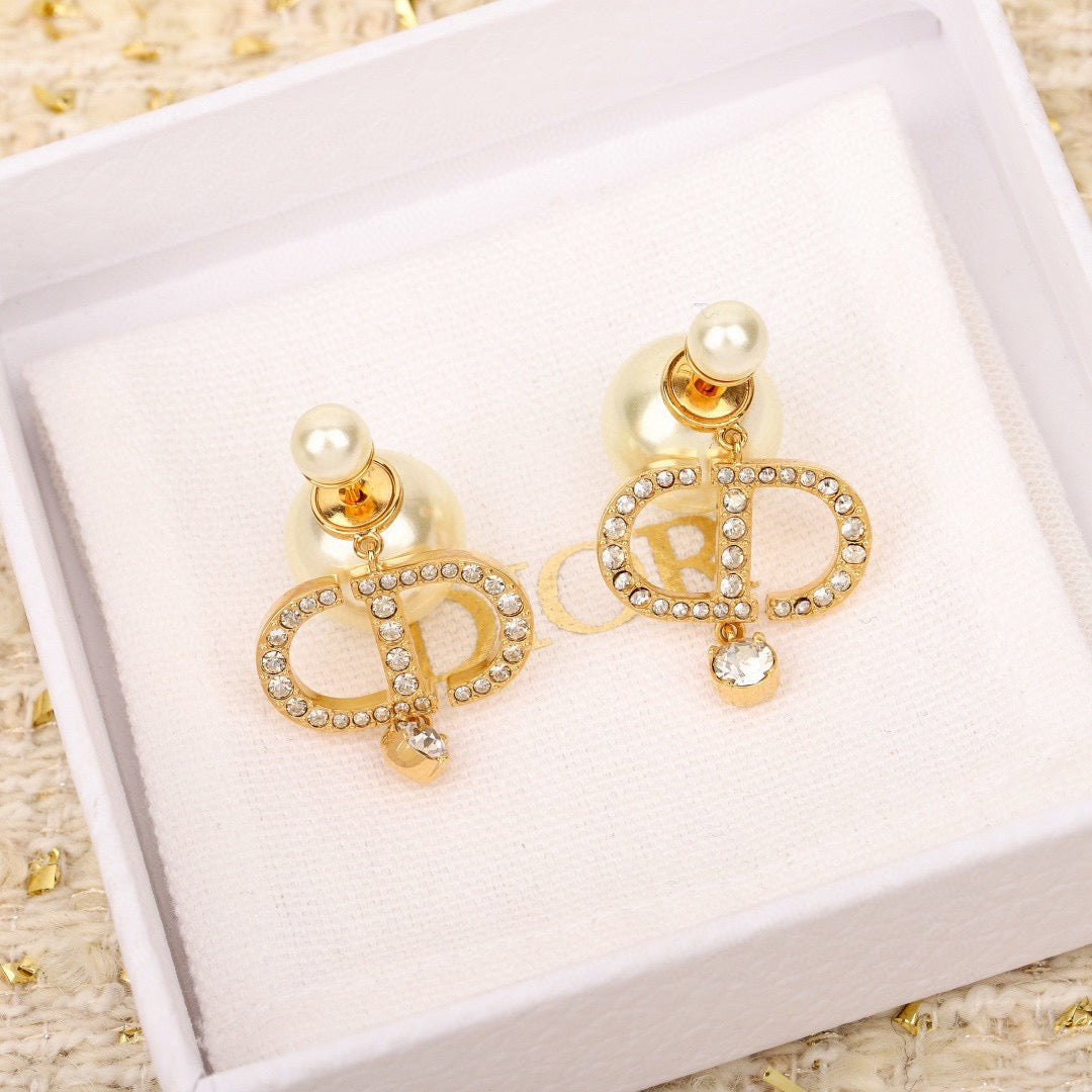 Dior CD Letter and Pearl-Look Drop Earrings - product image 4