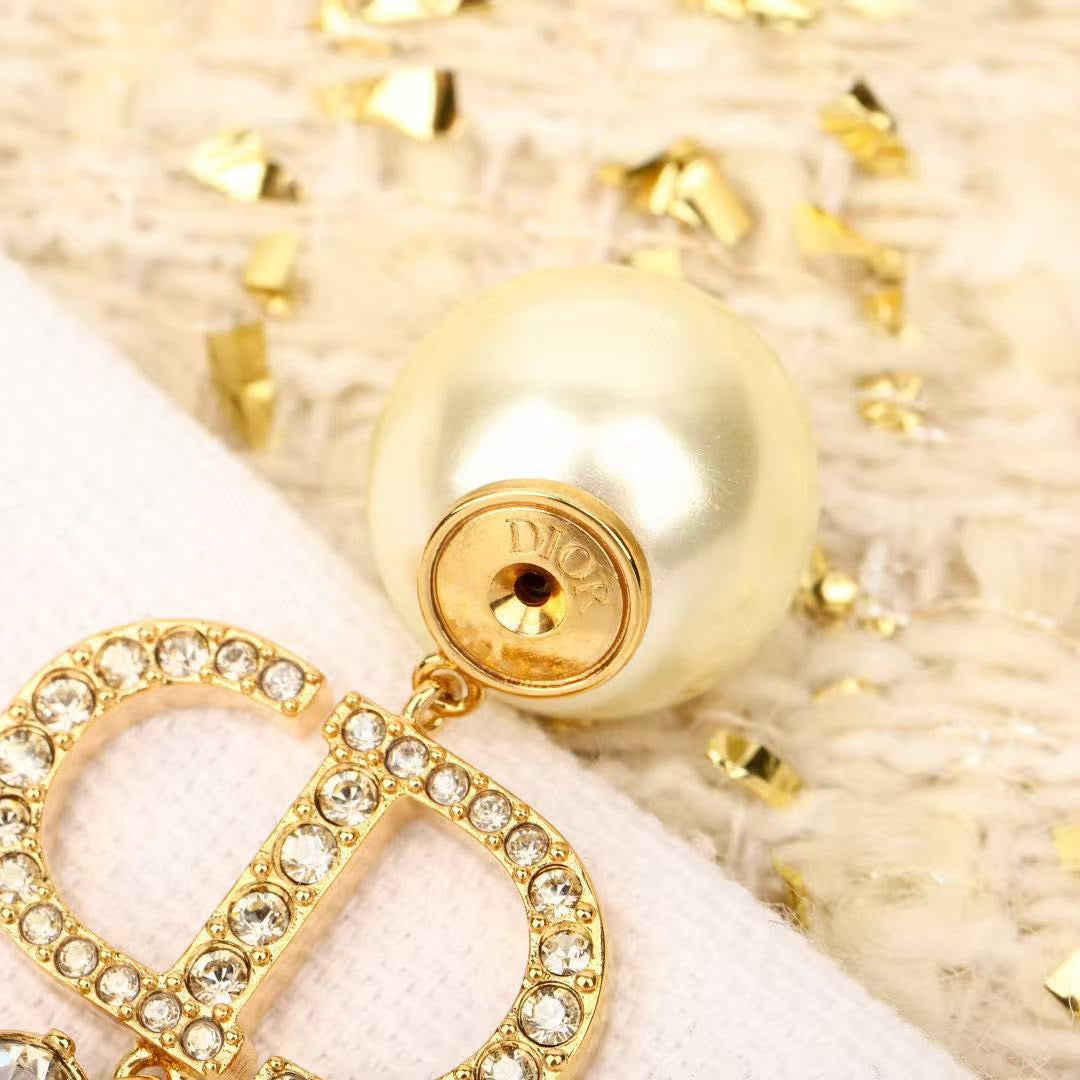 Dior CD Letter and Pearl-Look Drop Earrings - product image 5