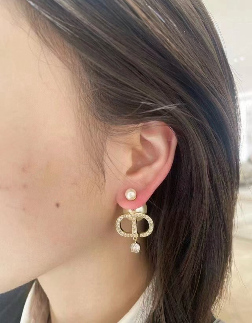 Dior CD Letter and Pearl-Look Drop Earrings - product image 3