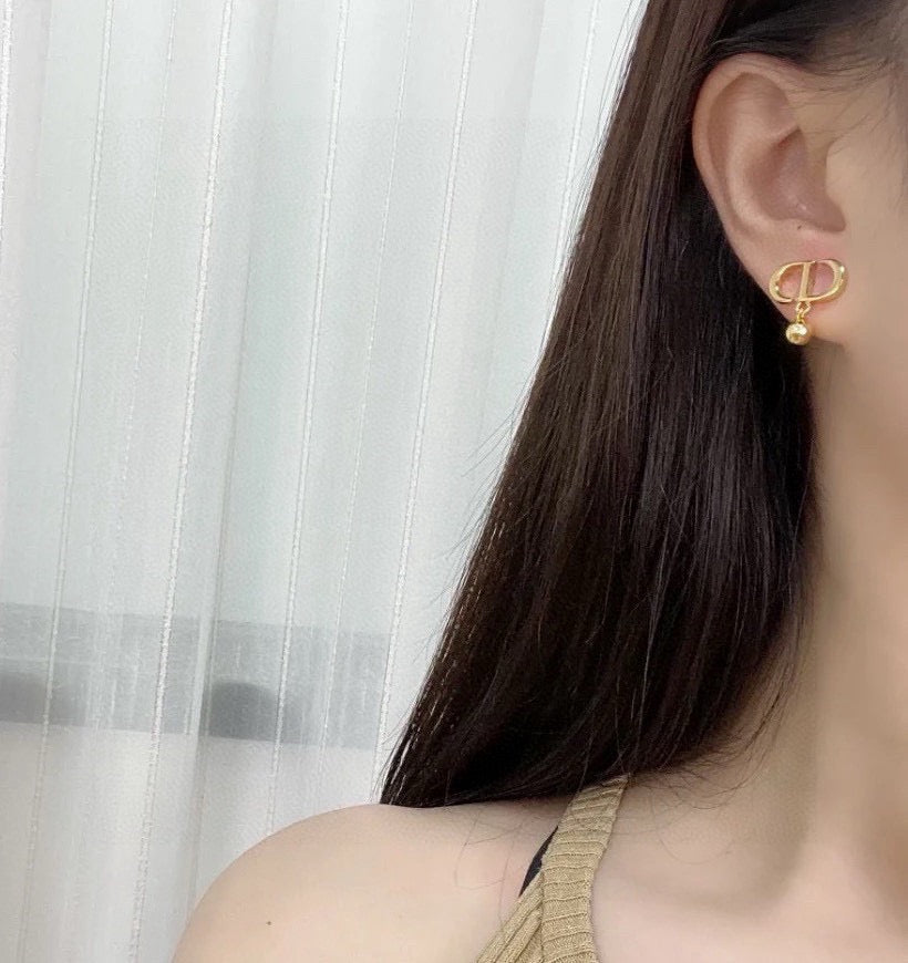 Dior CD Pearl-Look Accent Stud Earrings - product image 3