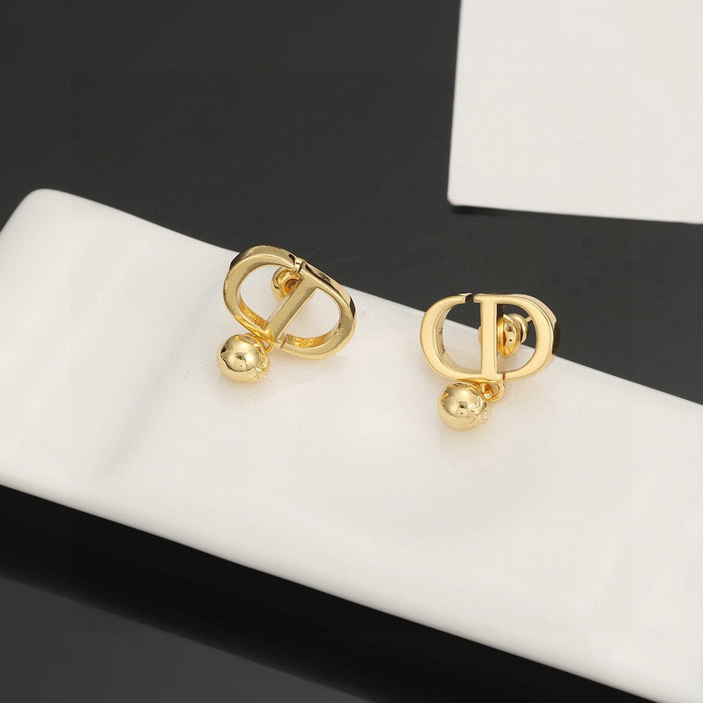 Dior CD Pearl-Look Accent Stud Earrings - product image 4