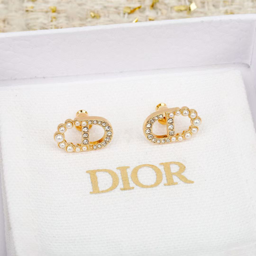 Dior Pearl-Look Letter Front-and-Back Earrings - product image 2