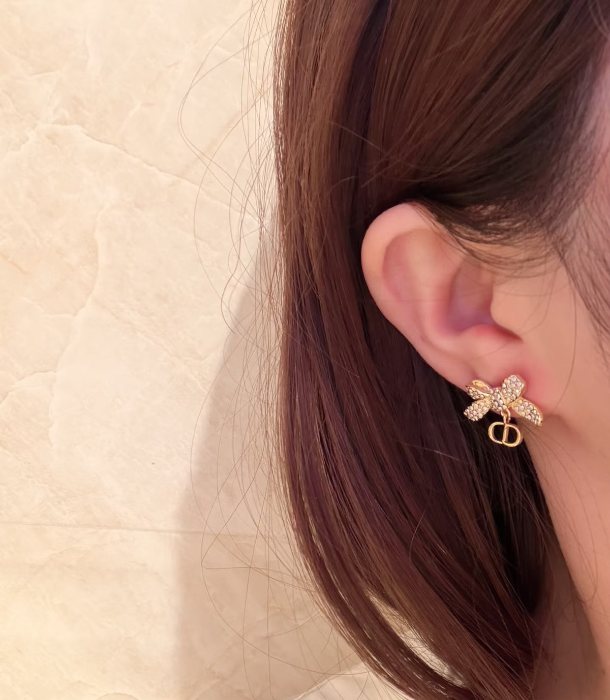 Dior Crystal Ribbon Stud Earrings - product image 2