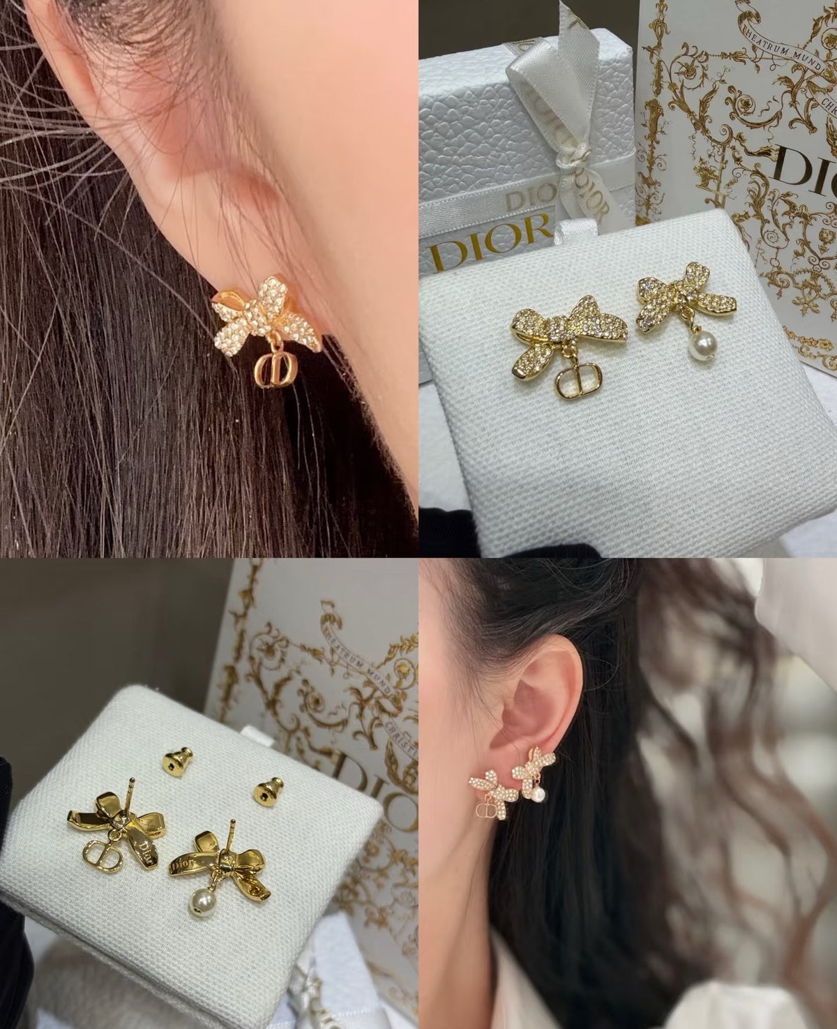 Dior Crystal Ribbon Stud Earrings - product image 3