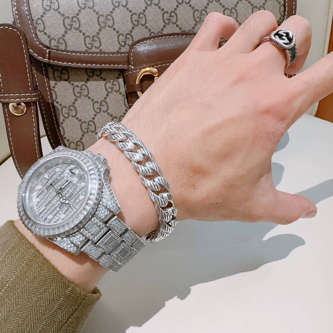 Gucci Silver-Tone Rectangular Link Bracelet - album image 6