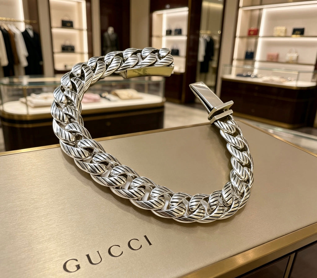 Gucci Silver-Tone Rectangular Link Bracelet - album image 1