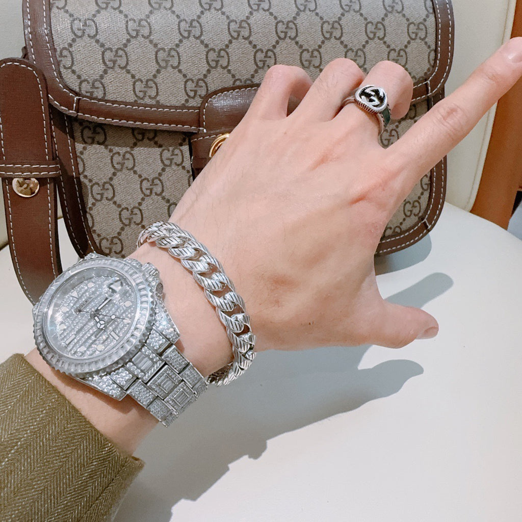 Gucci Silver-Tone Rectangular Link Bracelet - album image 9