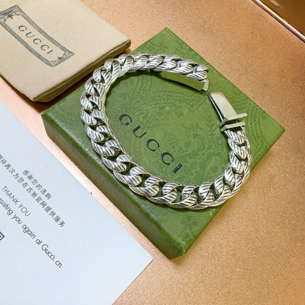 Gucci Silver-Tone Rectangular Link Bracelet - album image 5