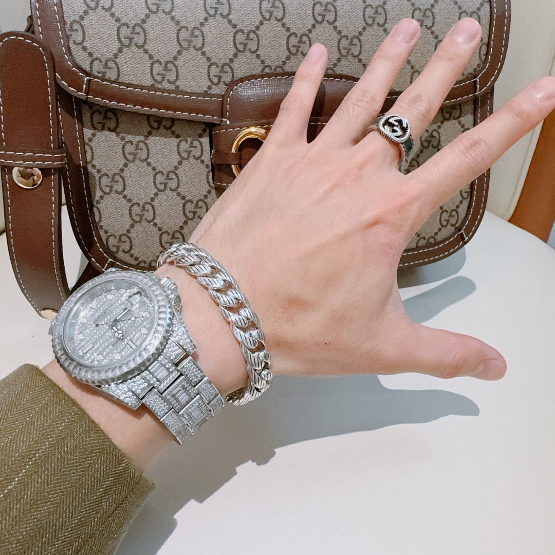 Gucci Silver-Tone Rectangular Link Bracelet - album image 3