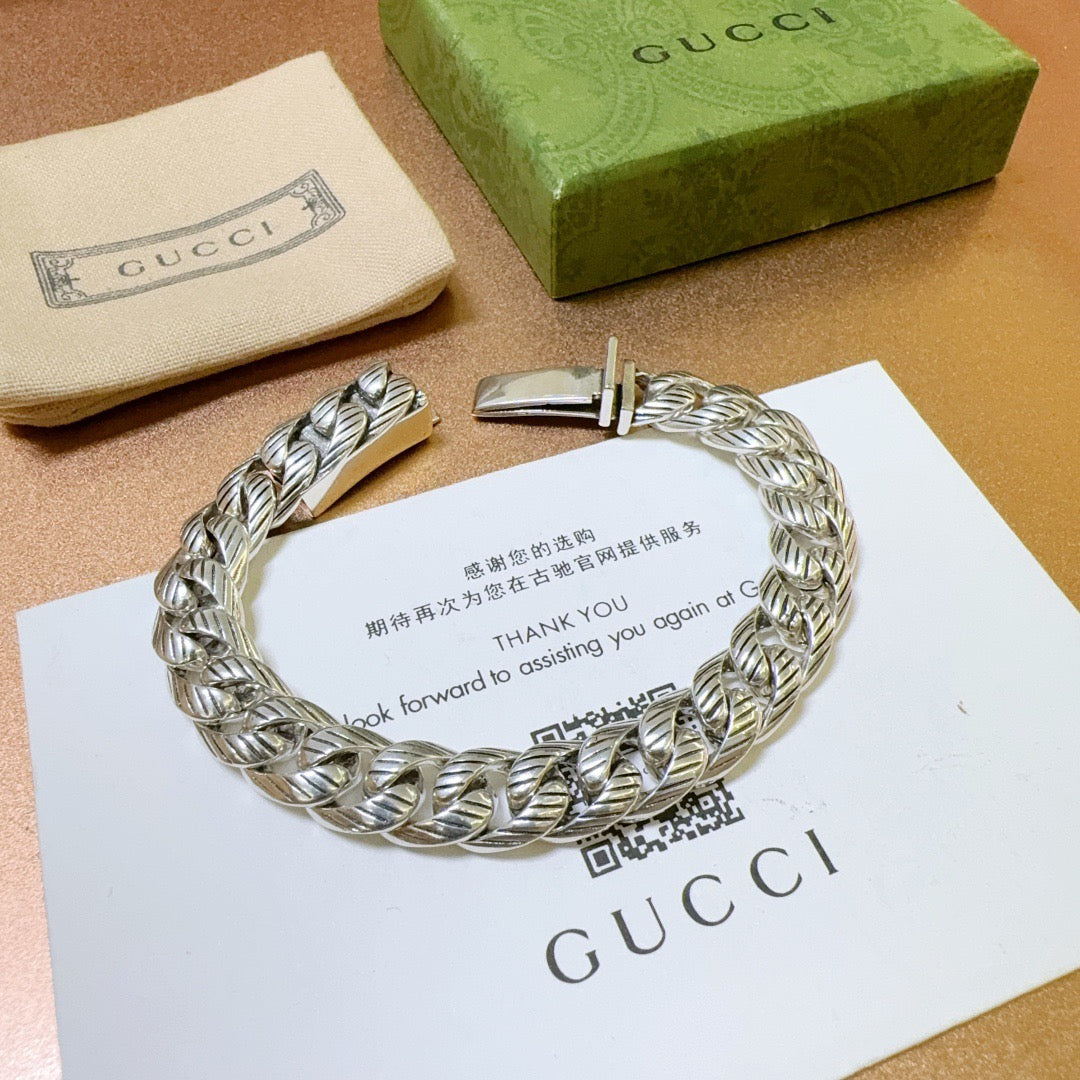 Gucci Silver-Tone Rectangular Link Bracelet - album image 4