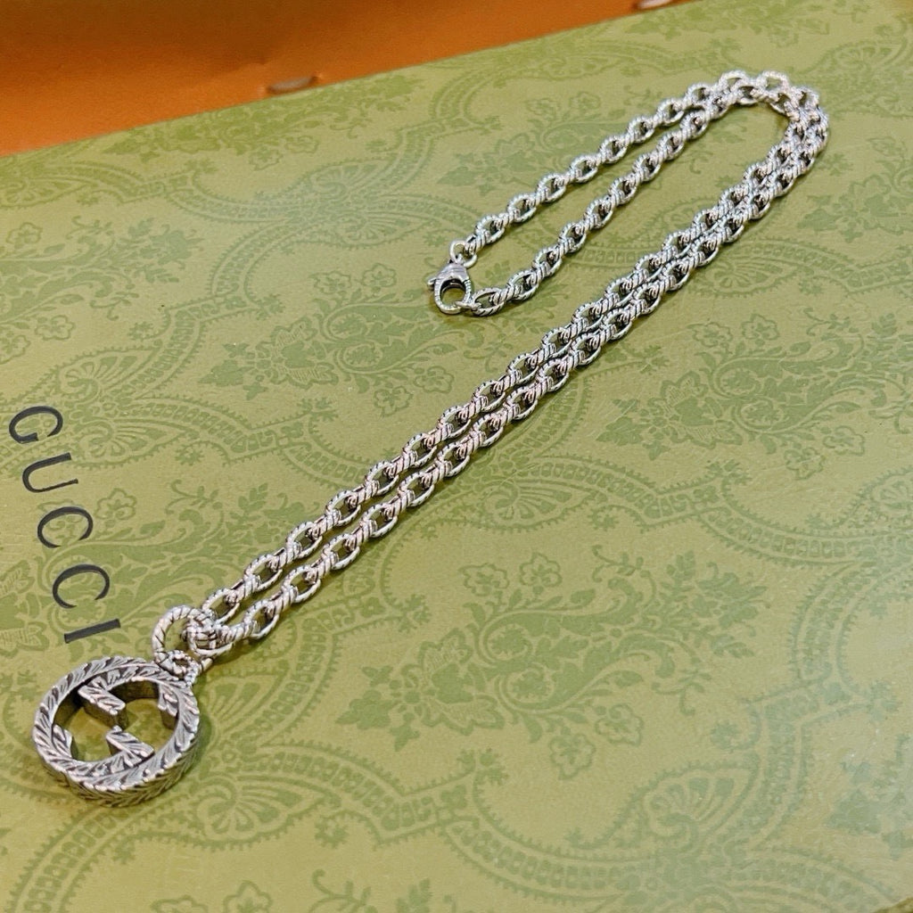 Gucci Anger Forest Interlocking G Antiqued Chain Necklace - album image 5