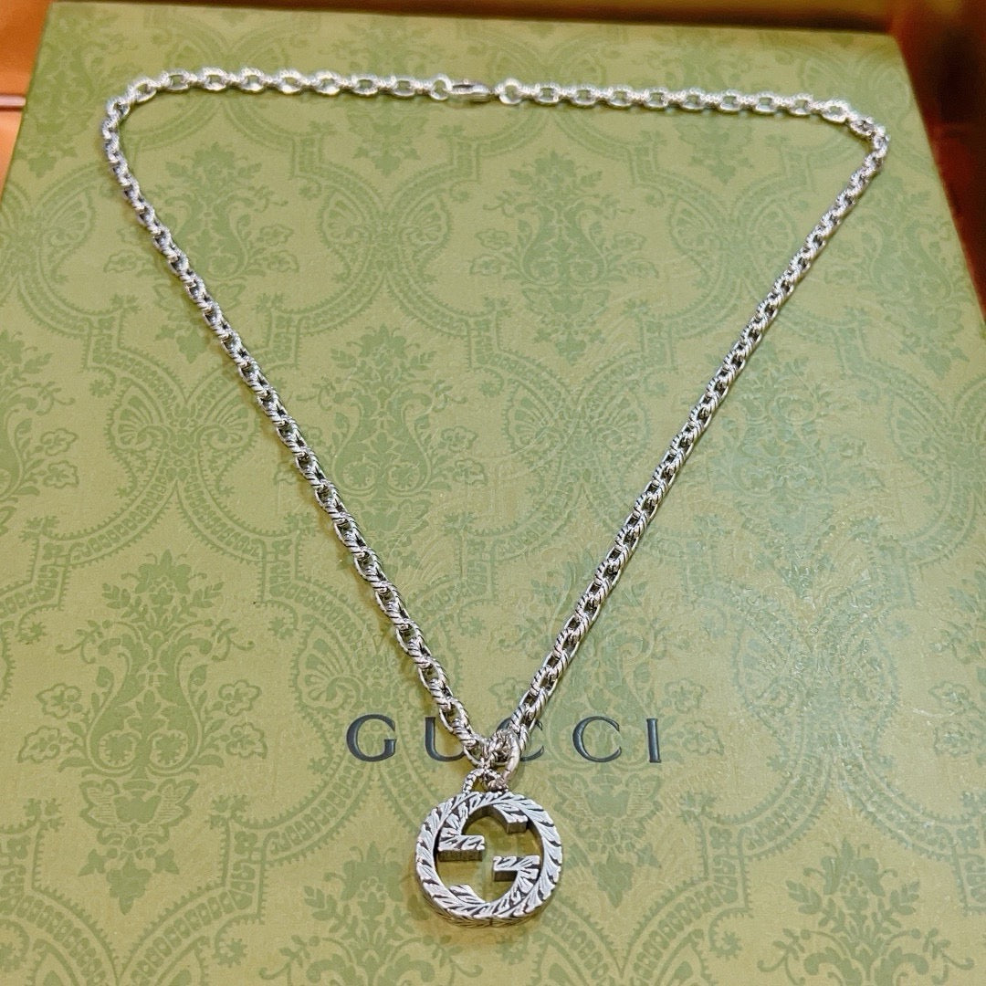 Gucci Anger Forest Interlocking G Antiqued Chain Necklace - album image 1