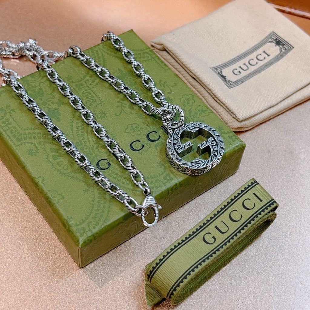 Gucci Anger Forest Interlocking G Antiqued Chain Necklace - album image 9