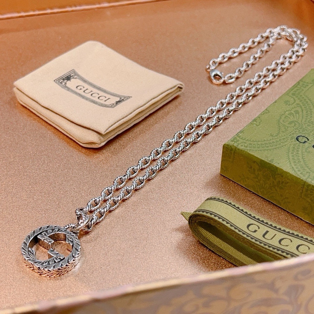 Gucci Anger Forest Interlocking G Antiqued Chain Necklace - album image 7