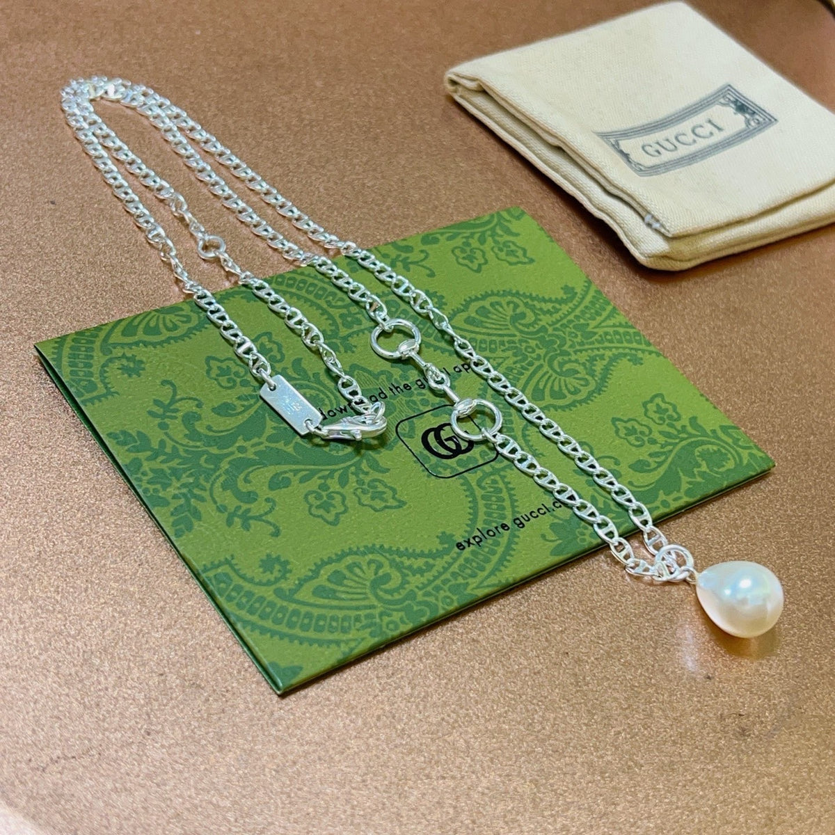 Gucci Anger Forest Interlocking G Antiqued Chain Necklace - album image 8