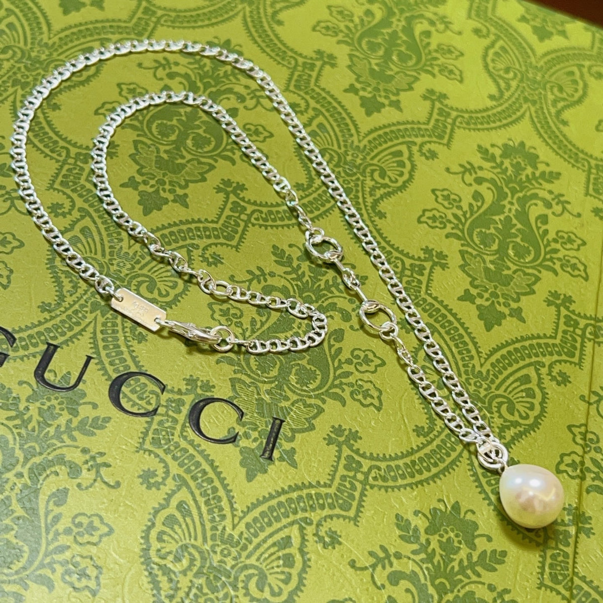 Gucci Anger Forest Interlocking G Antiqued Chain Necklace - album image 2