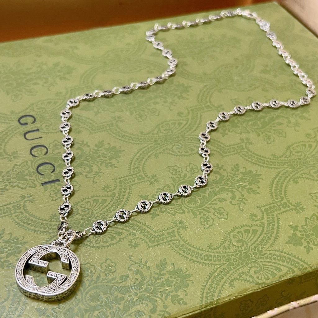 Gucci Anger Forest Interlocking G Antiqued Chain Necklace - album image 5
