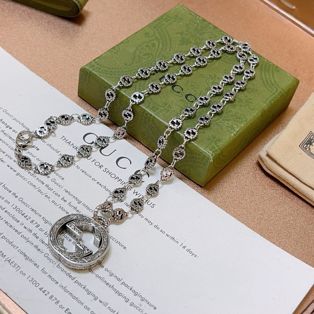 Gucci Anger Forest Interlocking G Antiqued Chain Necklace - album image 8