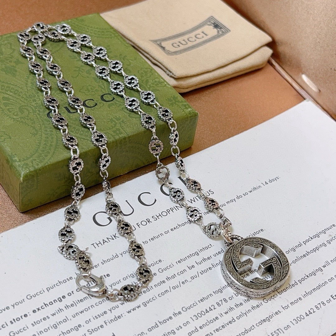 Gucci Anger Forest Interlocking G Antiqued Chain Necklace - album image 4