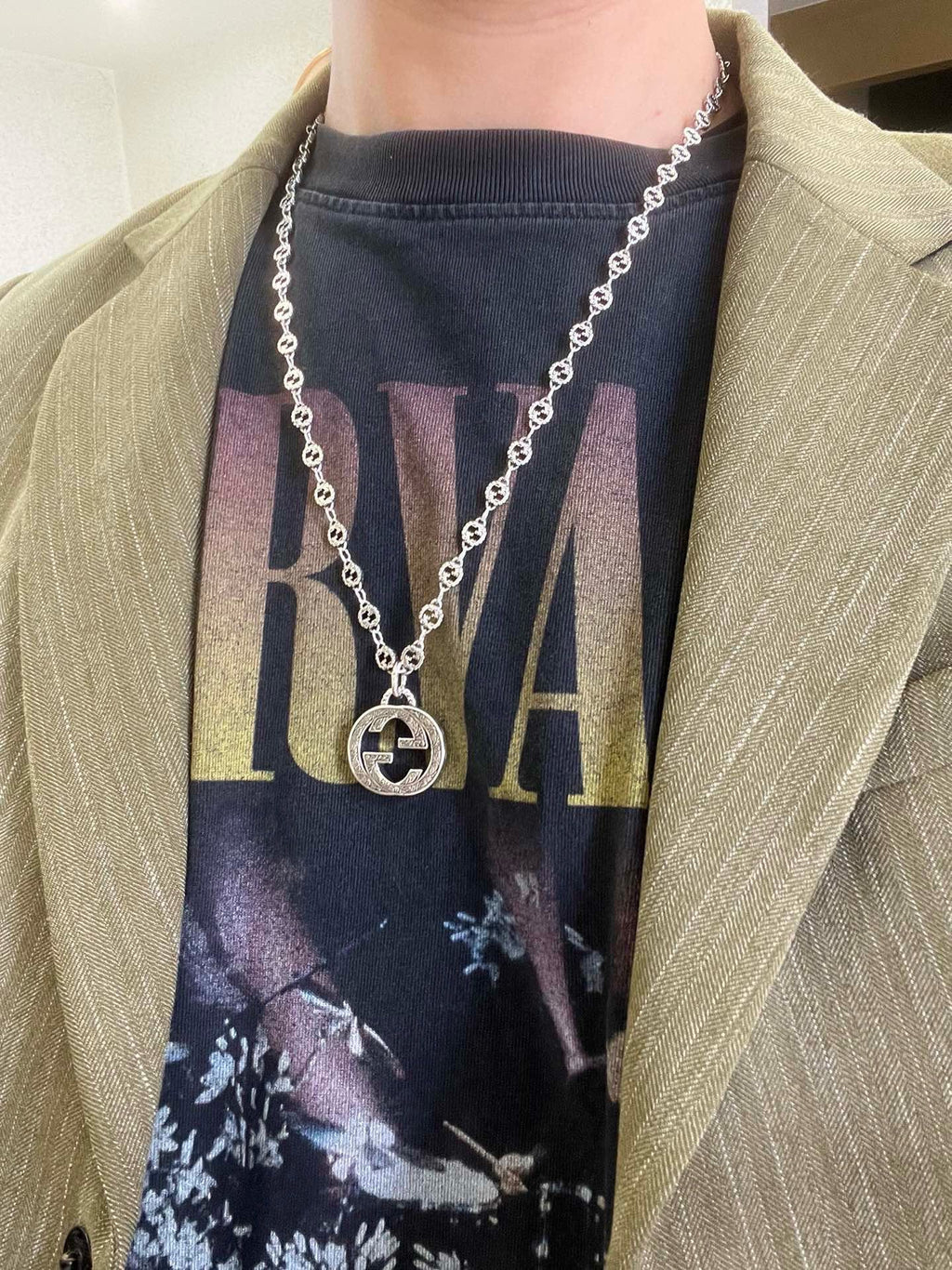 Gucci Anger Forest Interlocking G Antiqued Chain Necklace - album image 9
