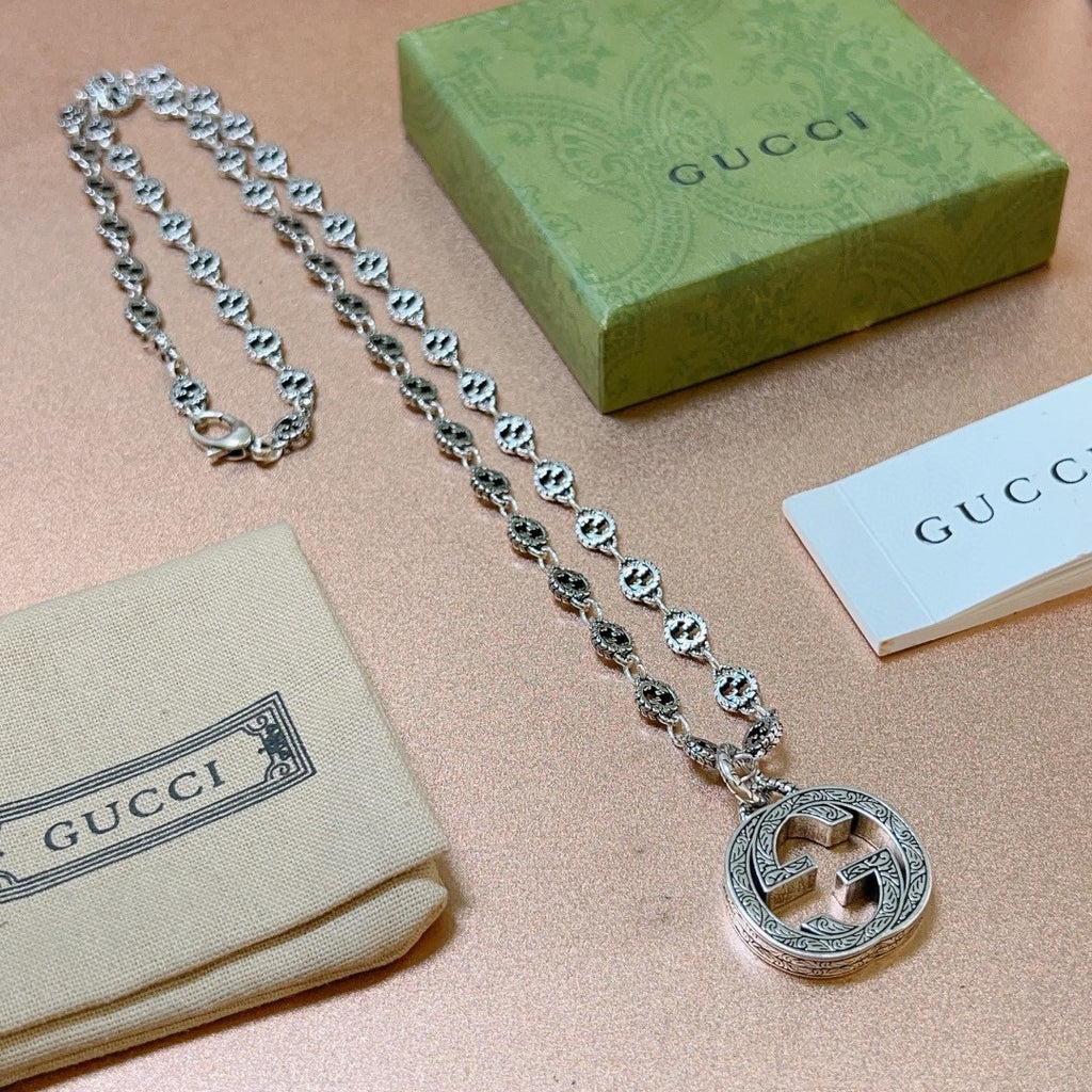 Gucci Anger Forest Interlocking G Antiqued Chain Necklace - album image 7