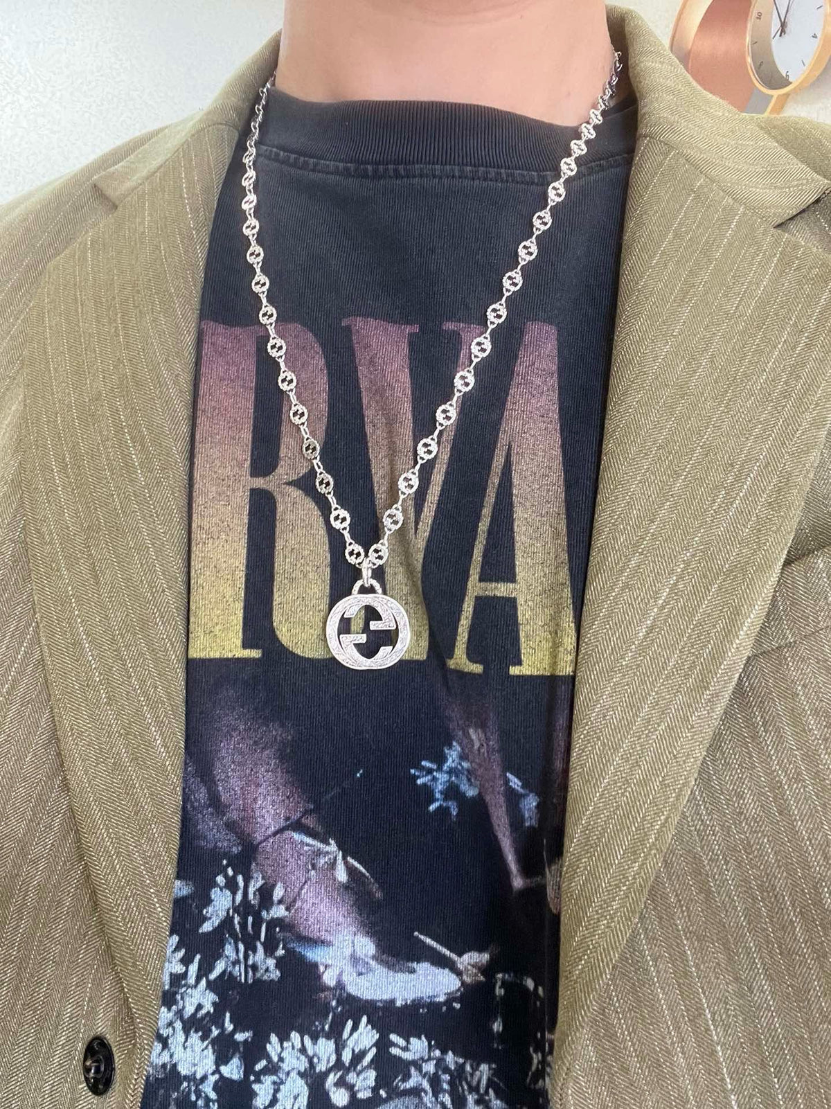 Gucci Anger Forest Interlocking G Antiqued Chain Necklace - album image 6