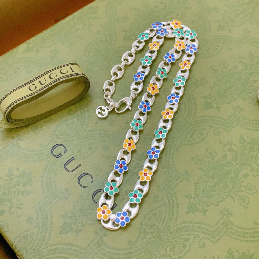 Gucci Anger Forest Interlocking G Antiqued Chain Necklace - album image 3