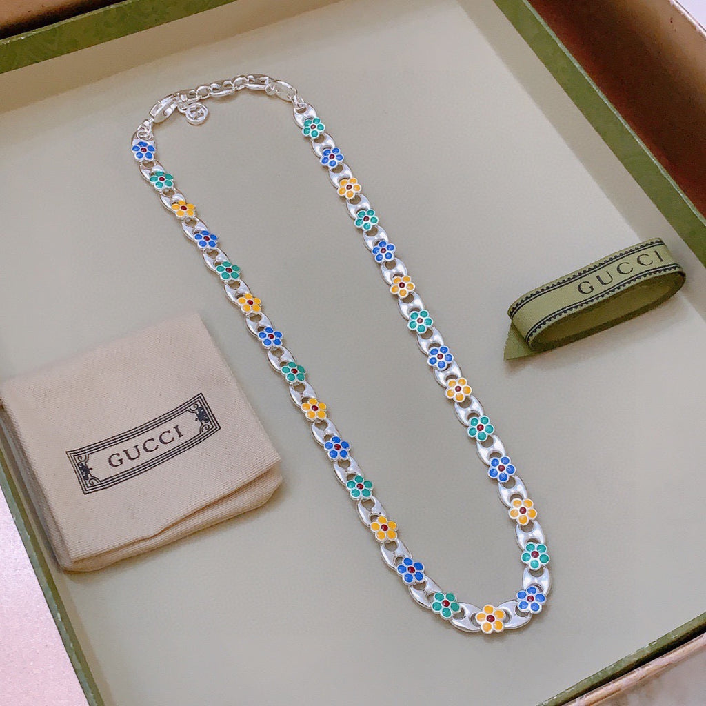 Gucci Anger Forest Interlocking G Antiqued Chain Necklace - album image 2